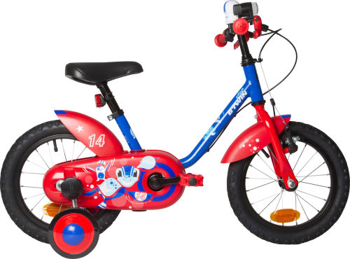 Btwin Calipo Kids' 14-Inch Bike - Blue/Red 2017 First Bike bike