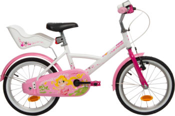 Btwin Liloo Princess Kids' 16-Inch Bike - White/Pink