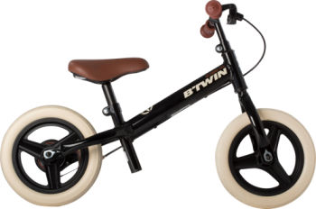 Btwin Run Ride Cruiser Kids' 10-Inch Balance Bike - Black