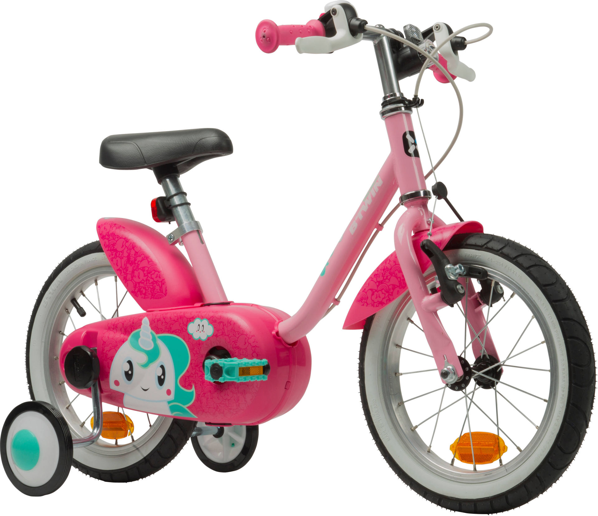b'twin fahrrad kinder gelb pink